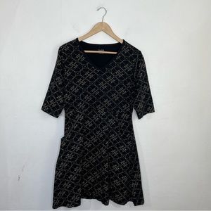 Svaha Golden Ratio Math Geometry Fit Flare Dress Pockets Organic Cotton Size 10